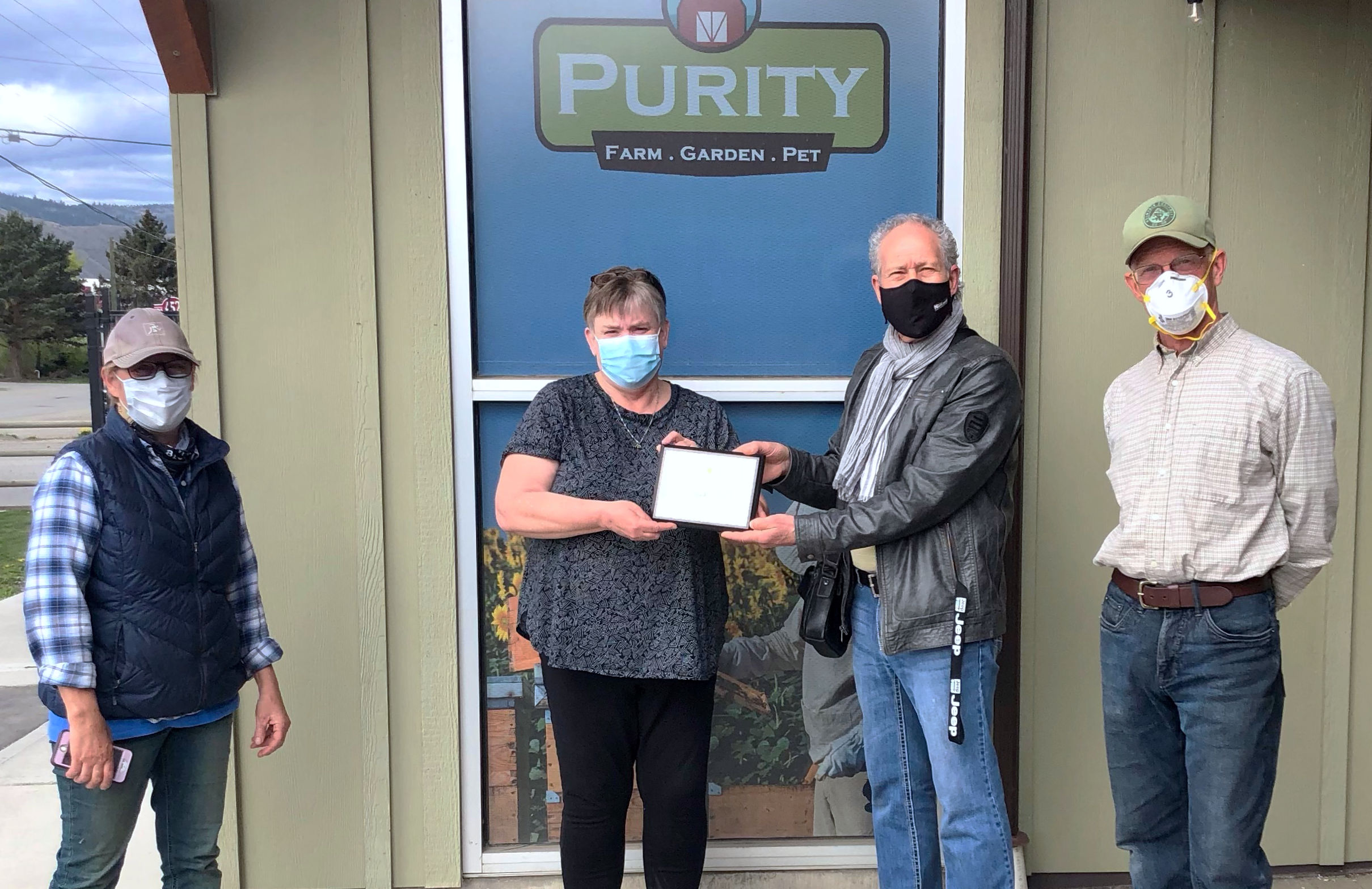 Appreciation Plaque to Purity Feed Kamloops Beekeepers